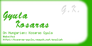 gyula kosaras business card